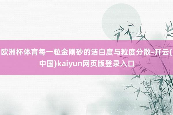 欧洲杯体育每一粒金刚砂的洁白度与粒度分散-开云(中国)kaiyun网页版登录入口