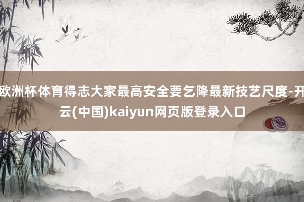 欧洲杯体育得志大家最高安全要乞降最新技艺尺度-开云(中国)kaiyun网页版登录入口