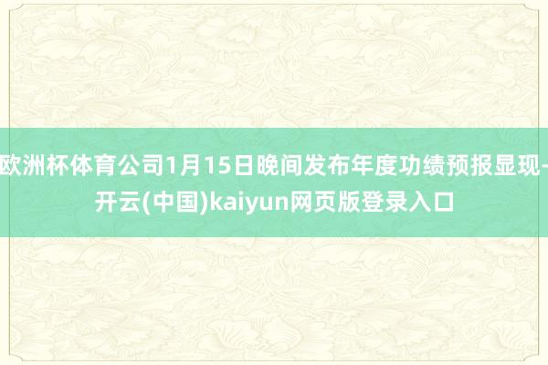 欧洲杯体育公司1月15日晚间发布年度功绩预报显现-开云(中国)kaiyun网页版登录入口