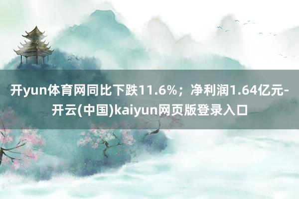 开yun体育网同比下跌11.6%；净利润1.64亿元-开云(中国)kaiyun网页版登录入口